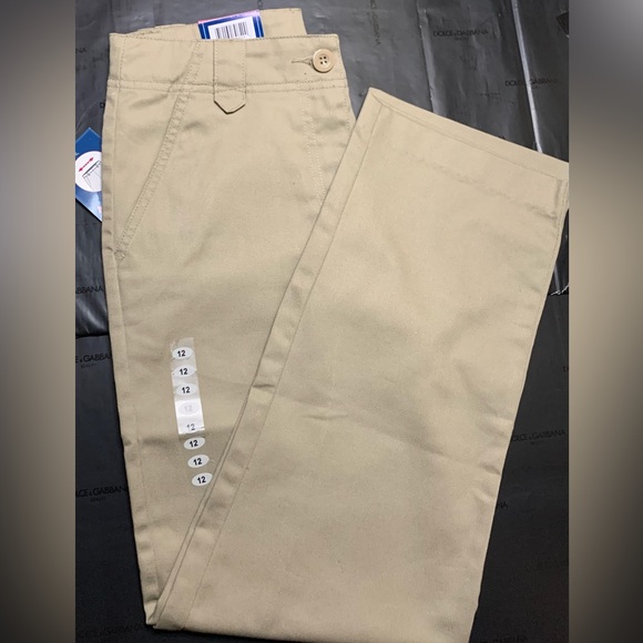 💥Universal School Uniforms 61072 Girls Low Rise Waist Pant Khaki 12💥#US6yUS7 - Picture 9 of 10